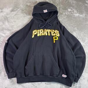 Pittsburgh Pirates Hoodie Black MLB Stitches Spellout Logo Pullover Men’s XXL